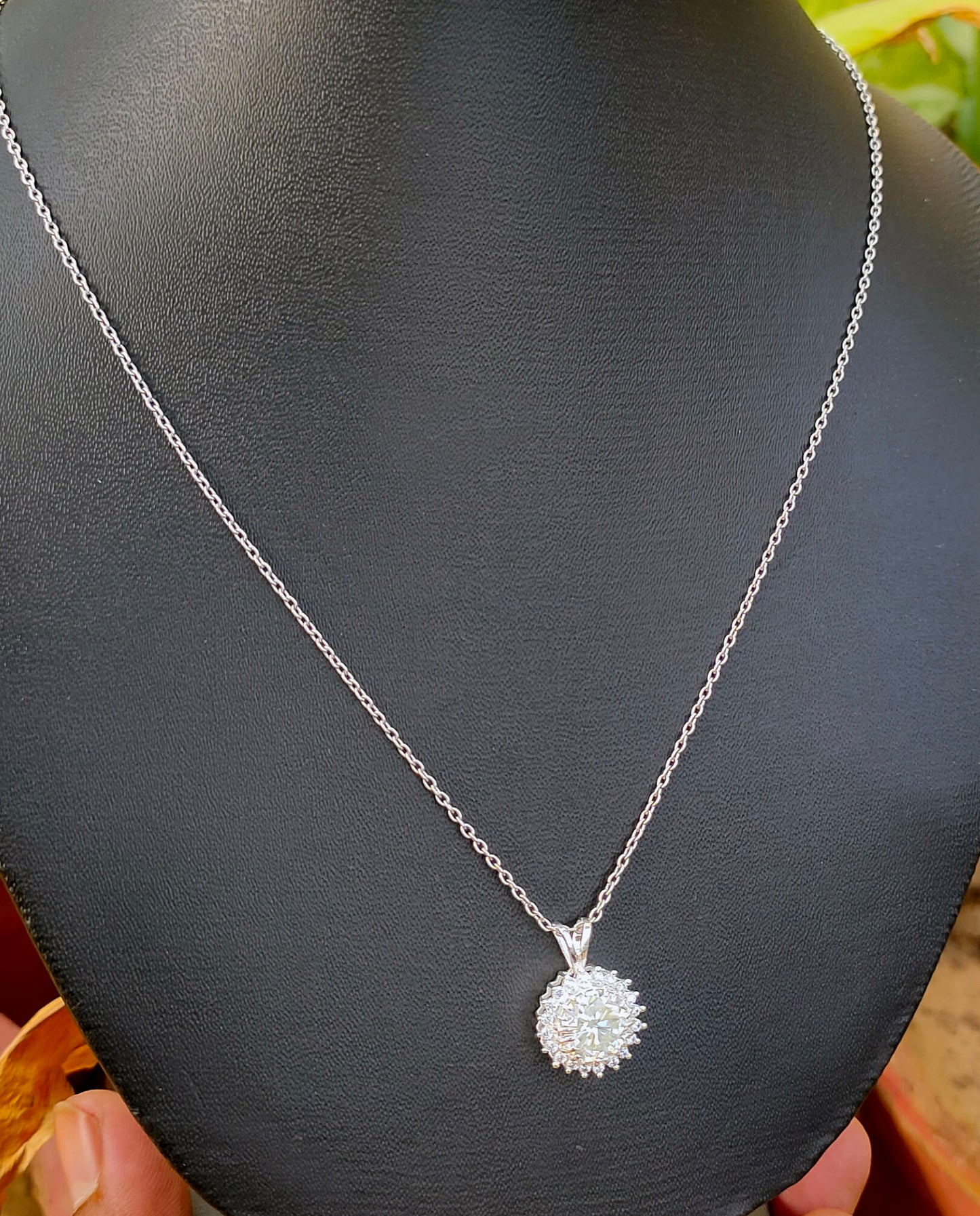 White Round Cut Pendant