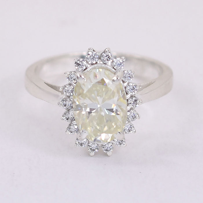 Off White Oval Cut Ring