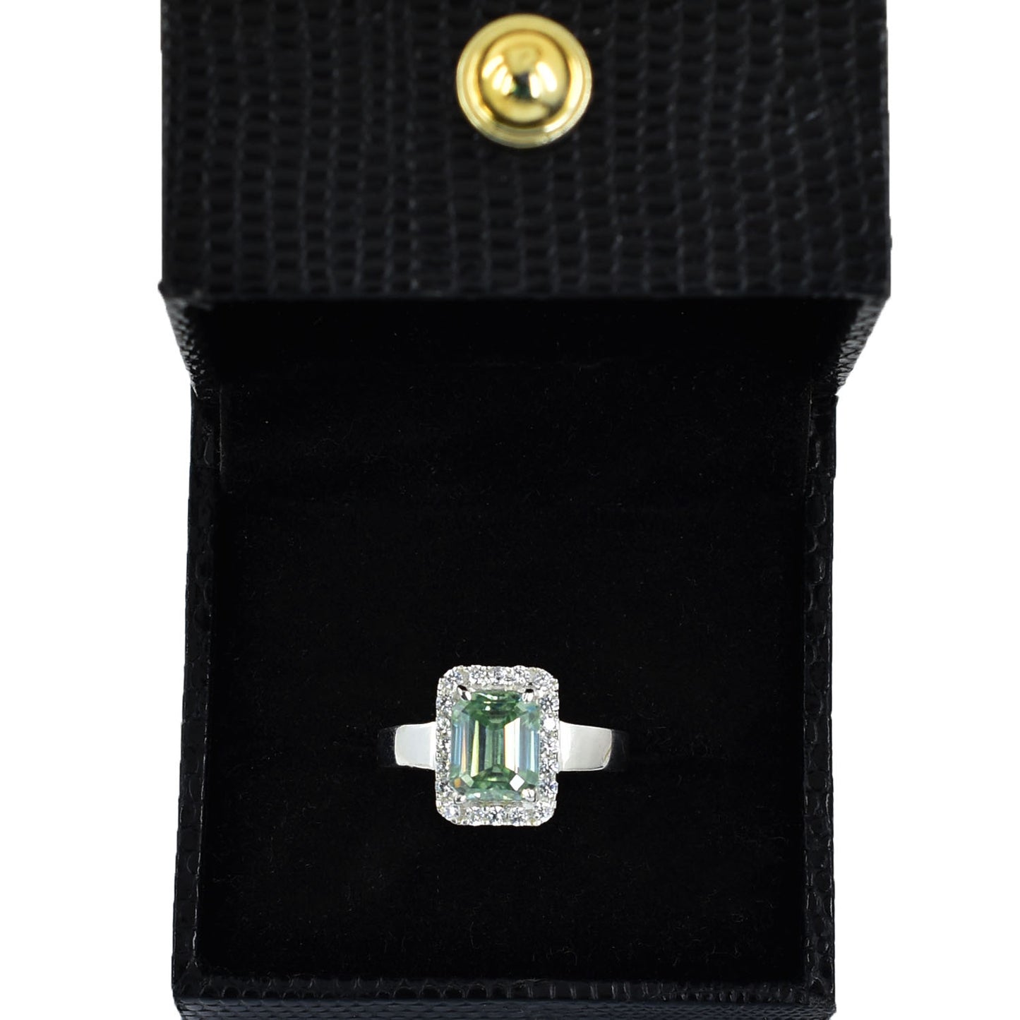 Blue Emerald Cut Ring