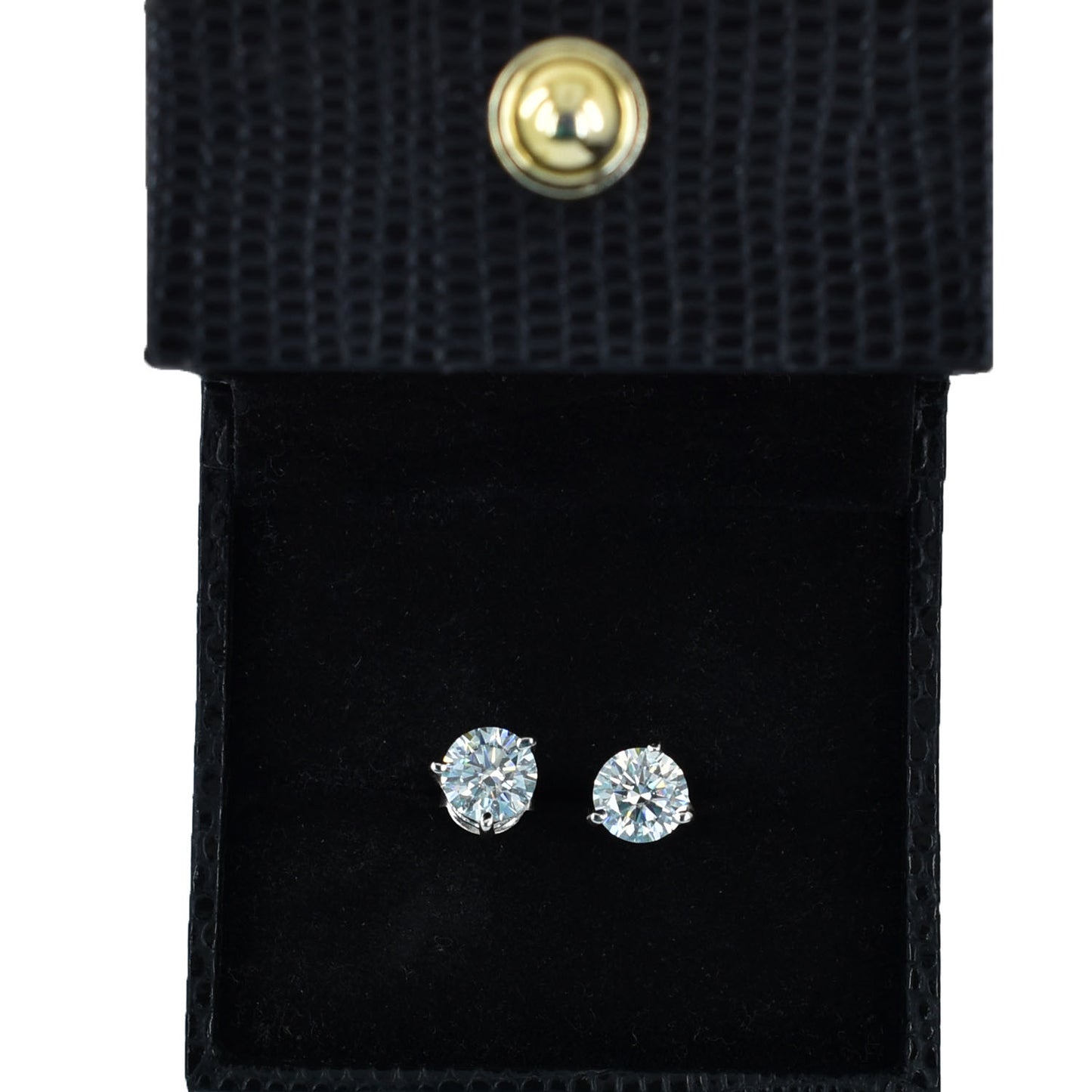 White Round Stud Earrings