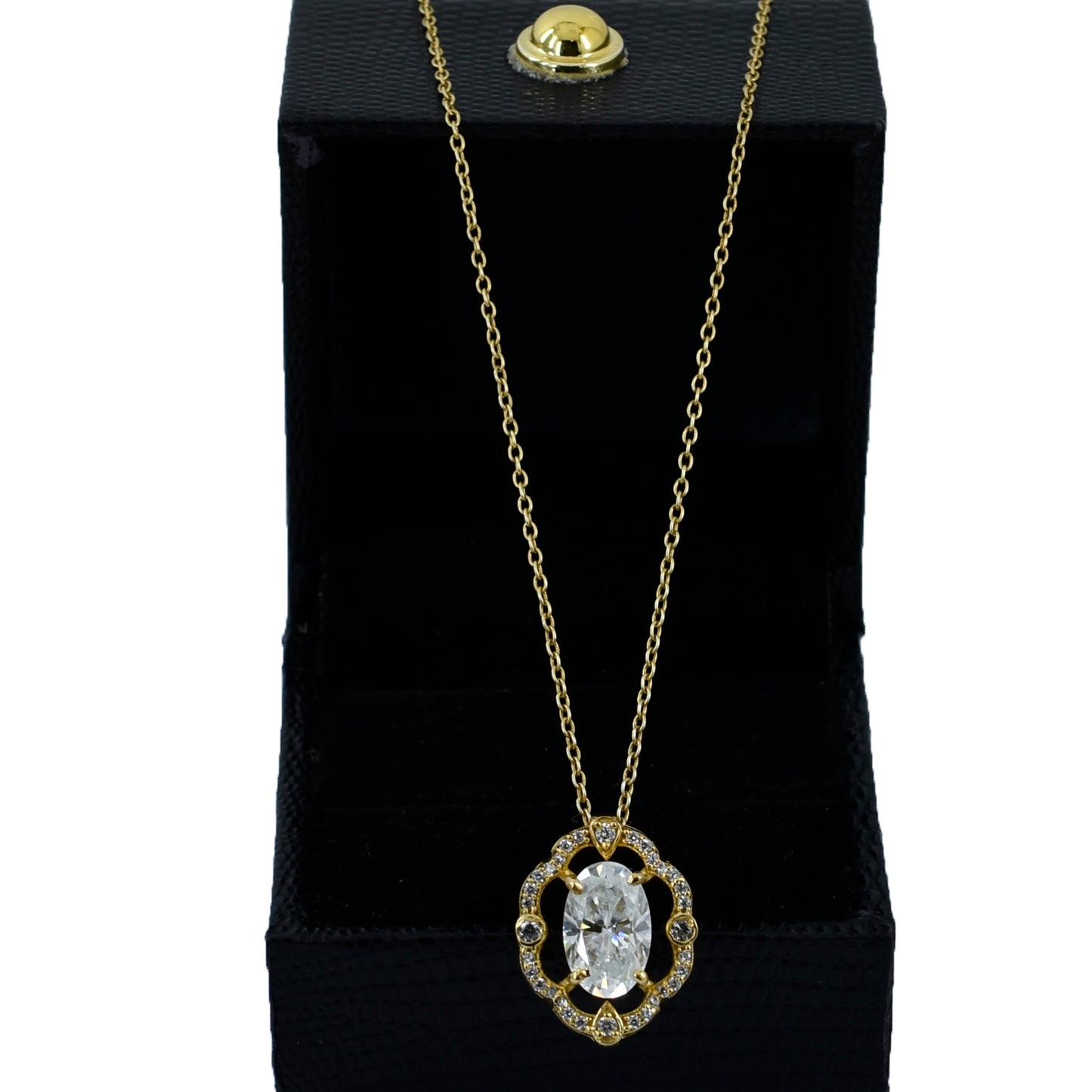 White Oval Cut Pendant