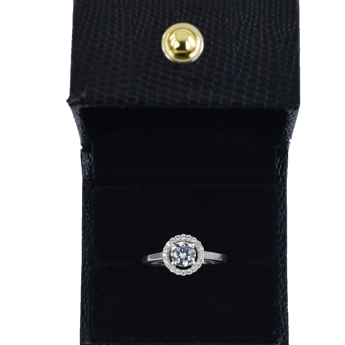 White Round Cut Ring