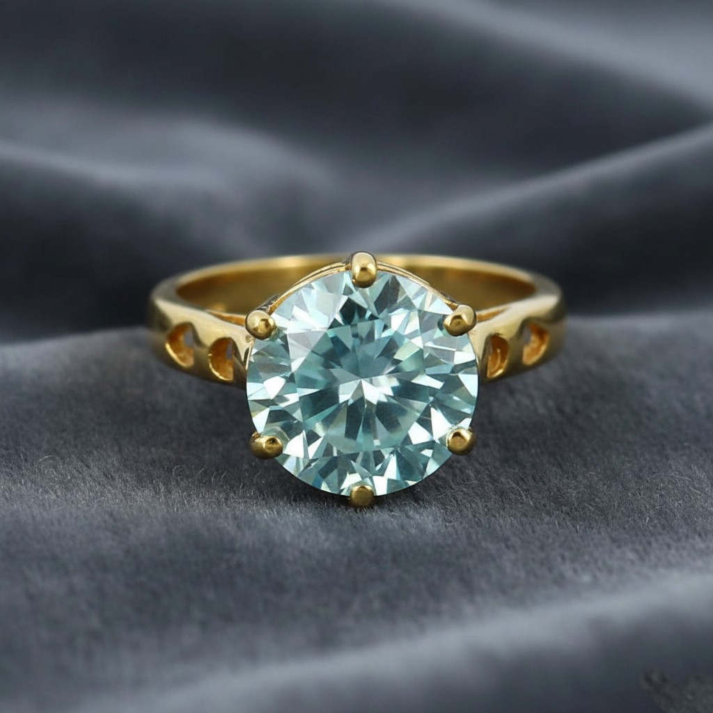 Blue Round Cut Ring