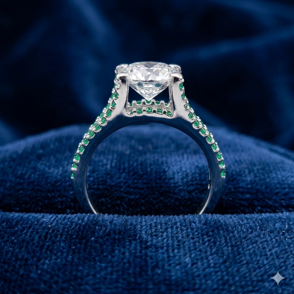 White Round Cut Ring