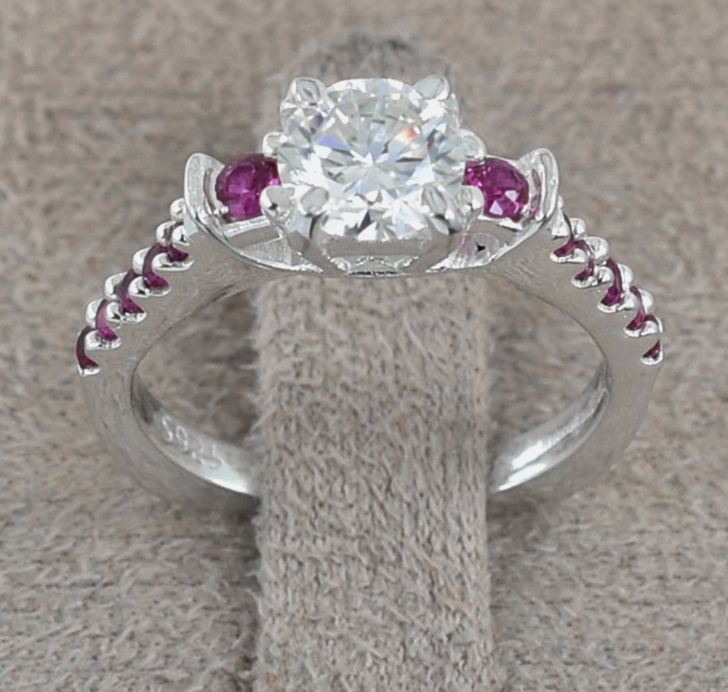 White Round Cut Ring