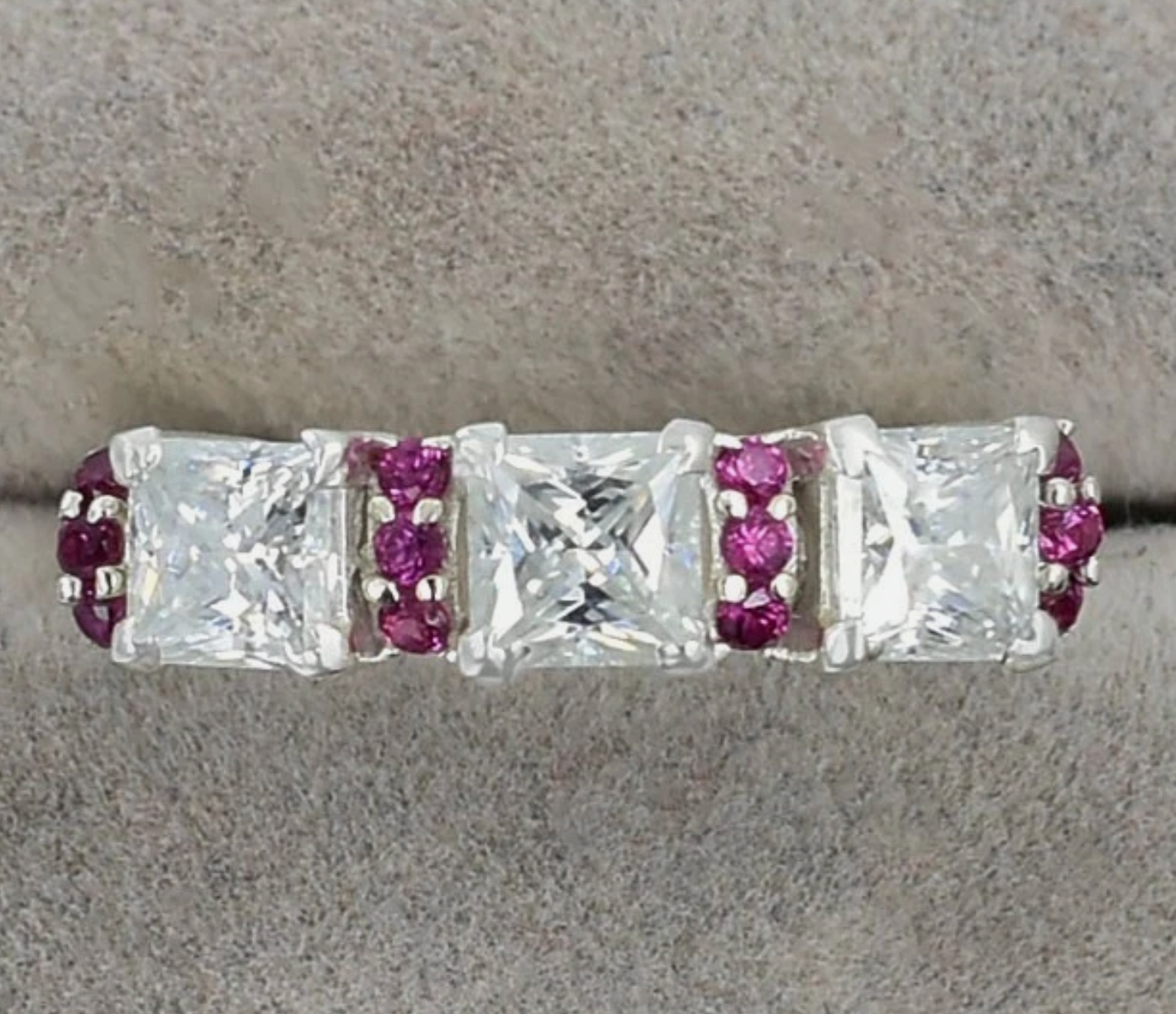 White Princess Cut Ring