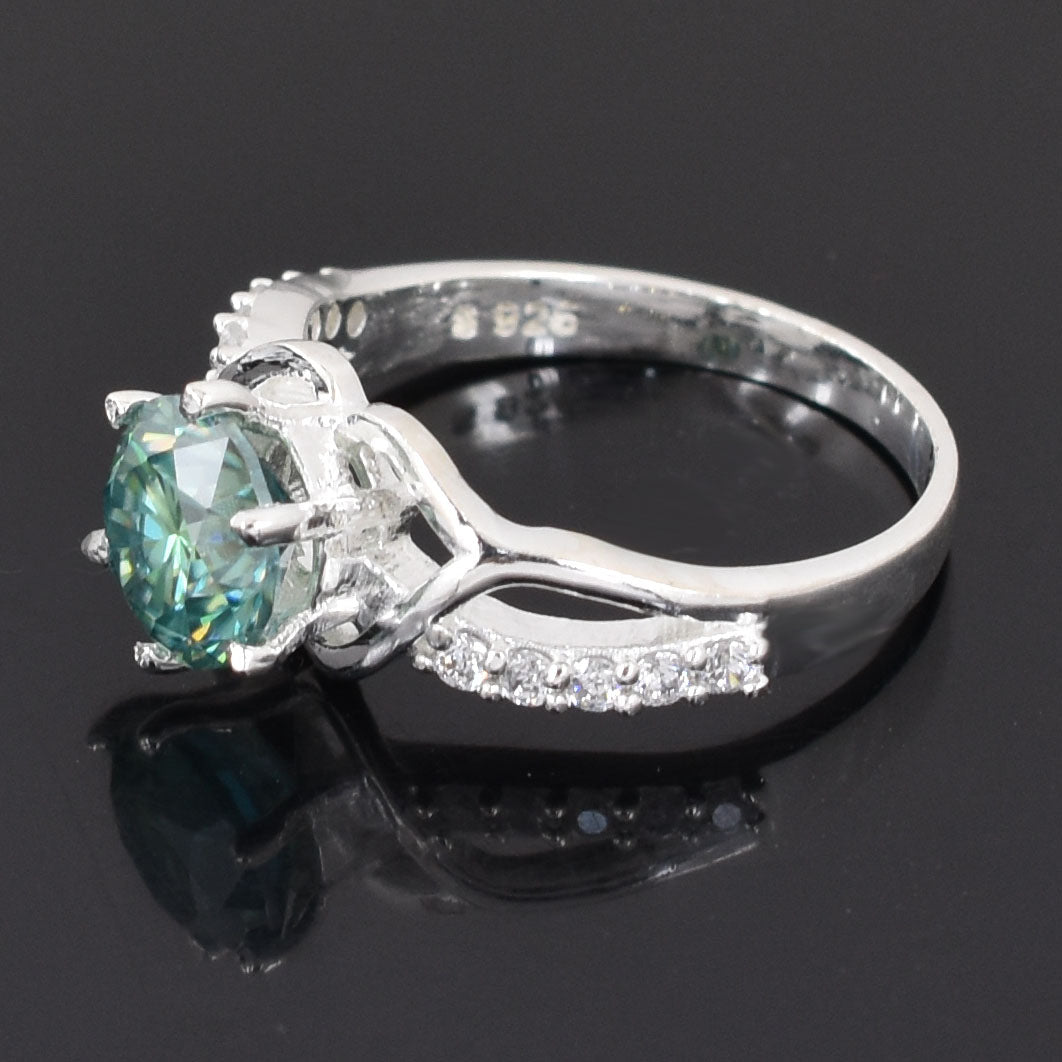 Blue Round Cut Ring