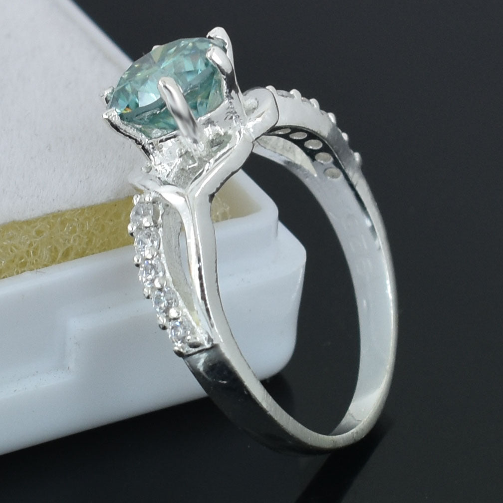 Blue Round Cut Ring