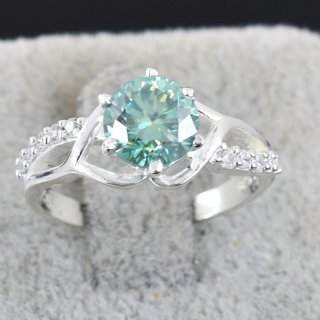 Blue Round Cut Ring