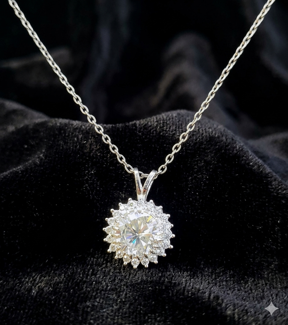 White Round Cut Pendant