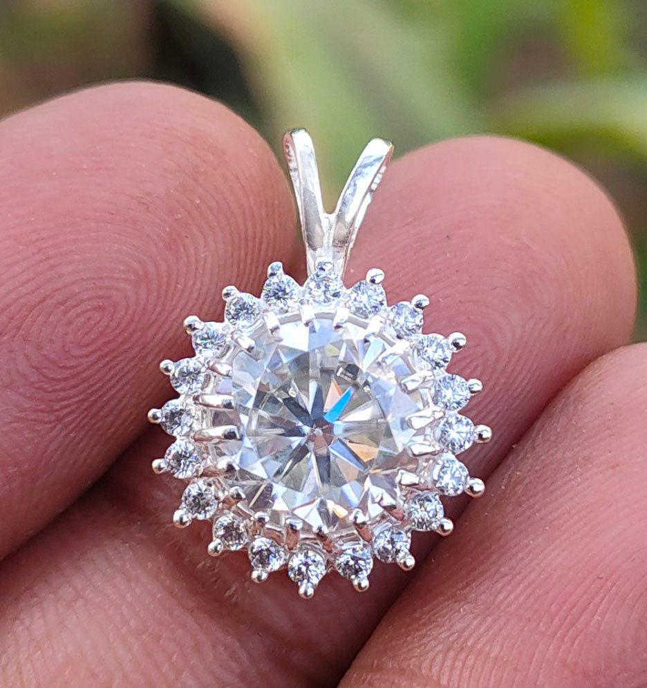 White Round Cut Pendant