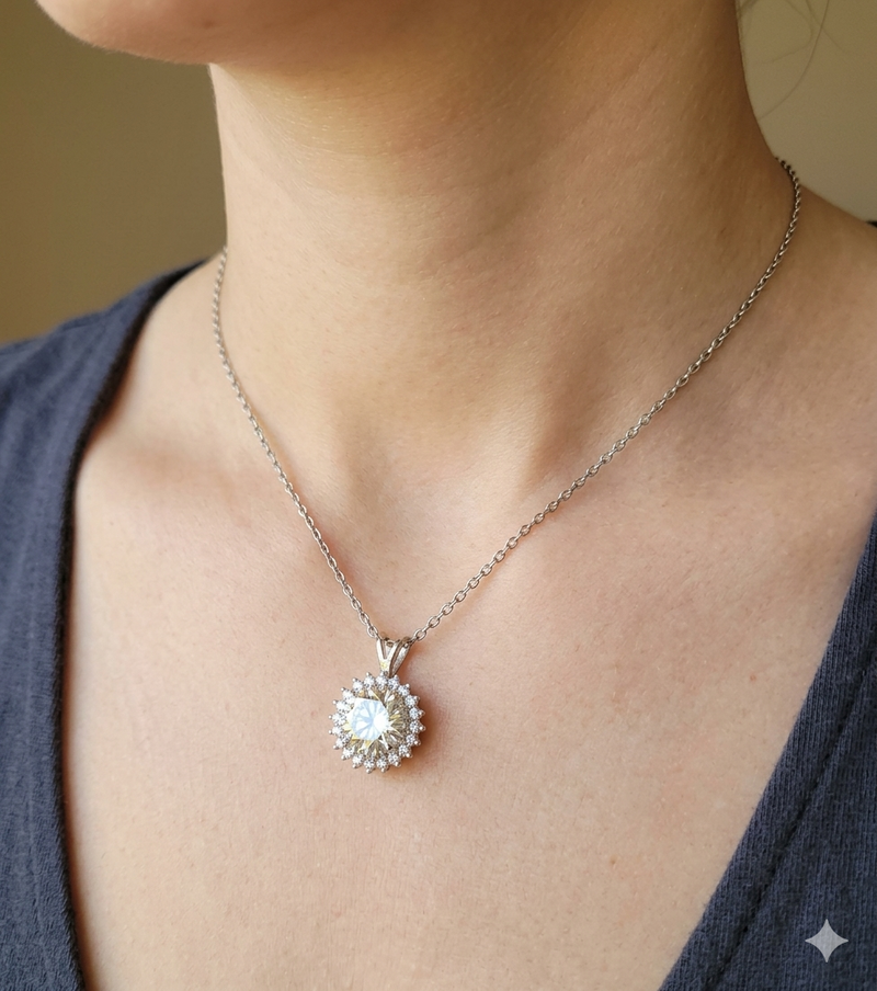 2.3 Ct White Round Lab Diamond Pendant