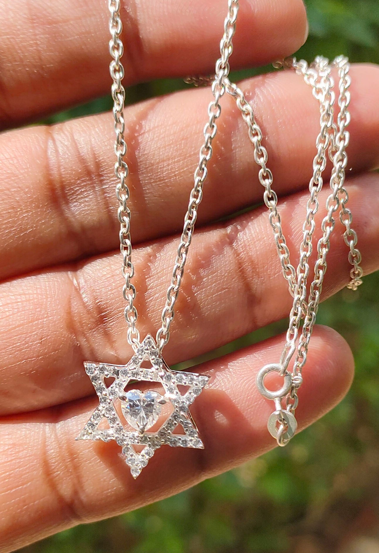 White Heart Cut Pendant