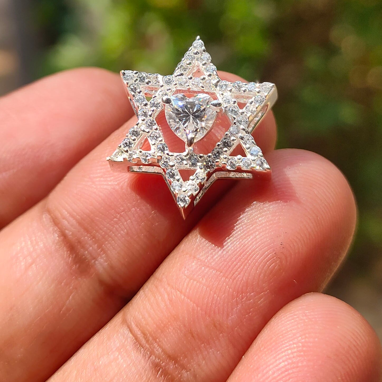 White Heart Cut Pendant
