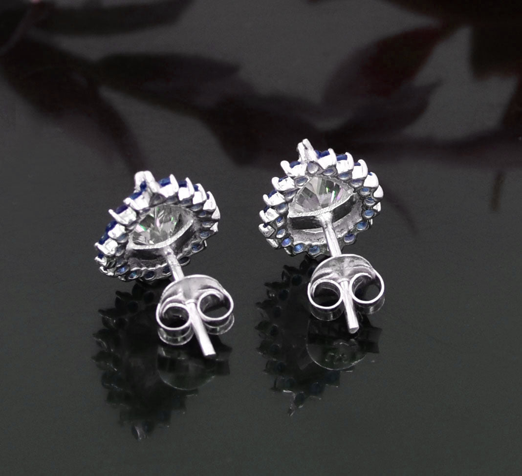 White Pear Cut Stud Earrings