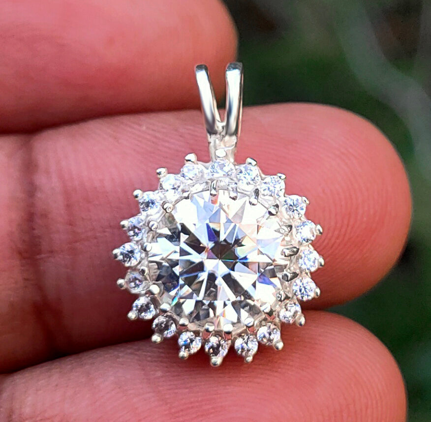 White Round Cut Pendant