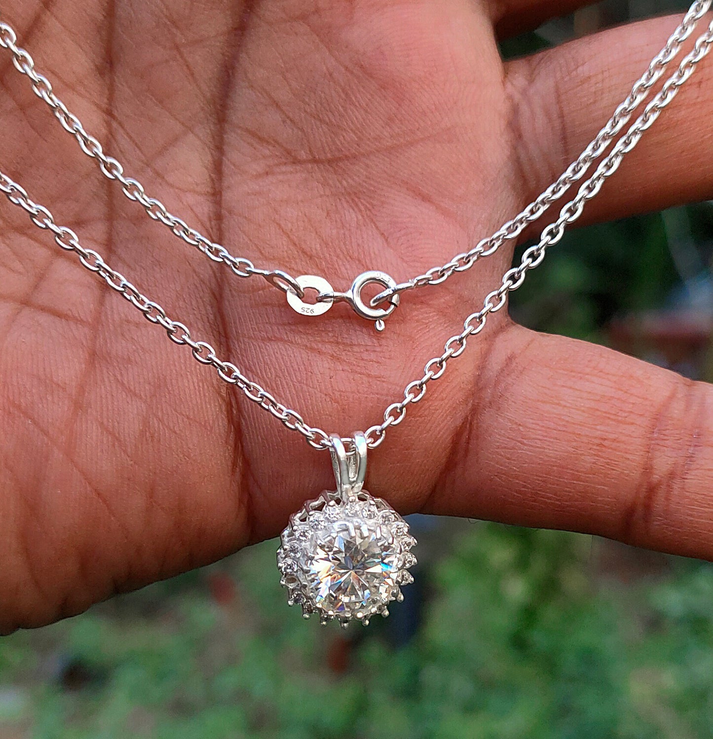 White Round Cut Pendant