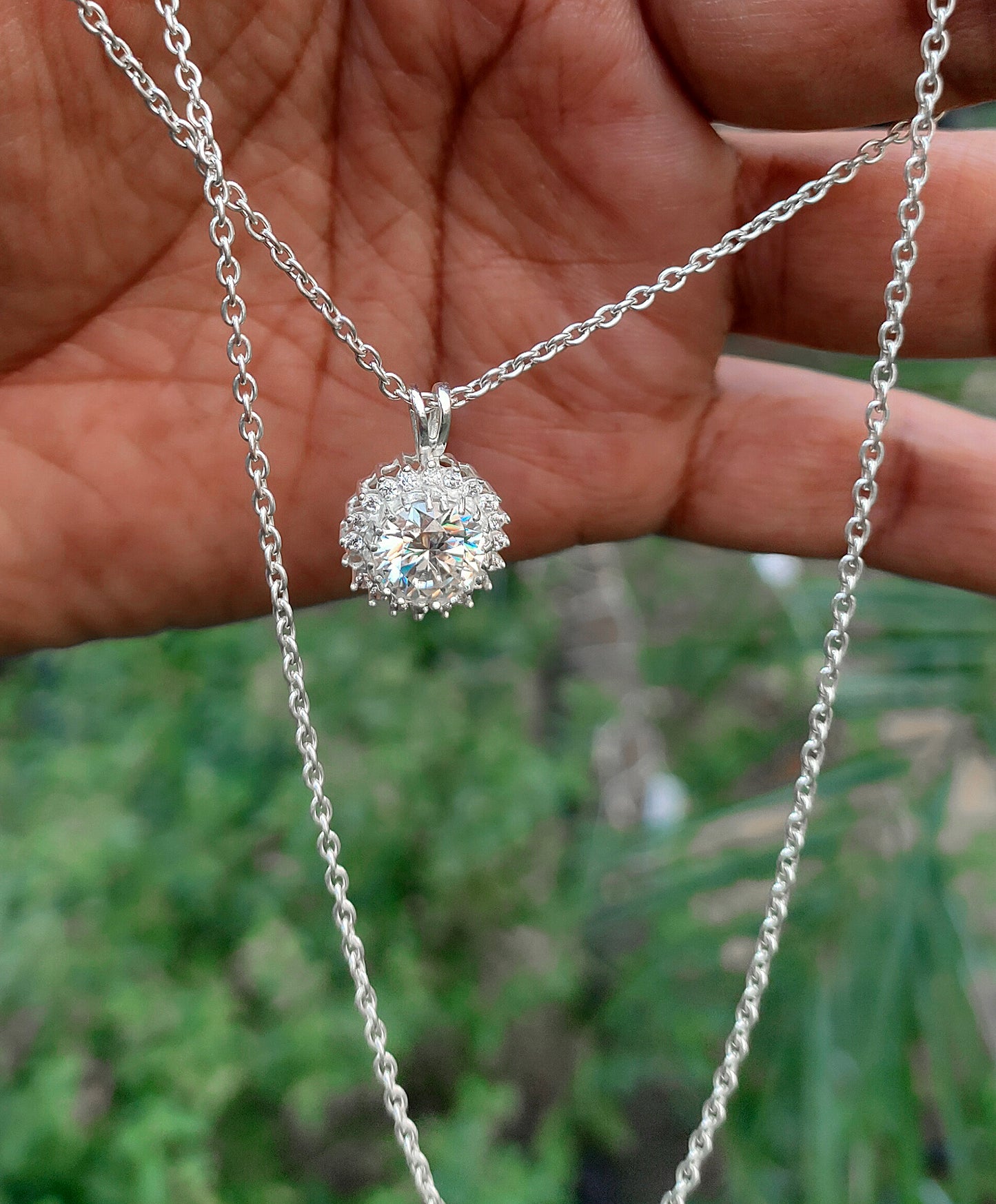 White Round Cut Pendant