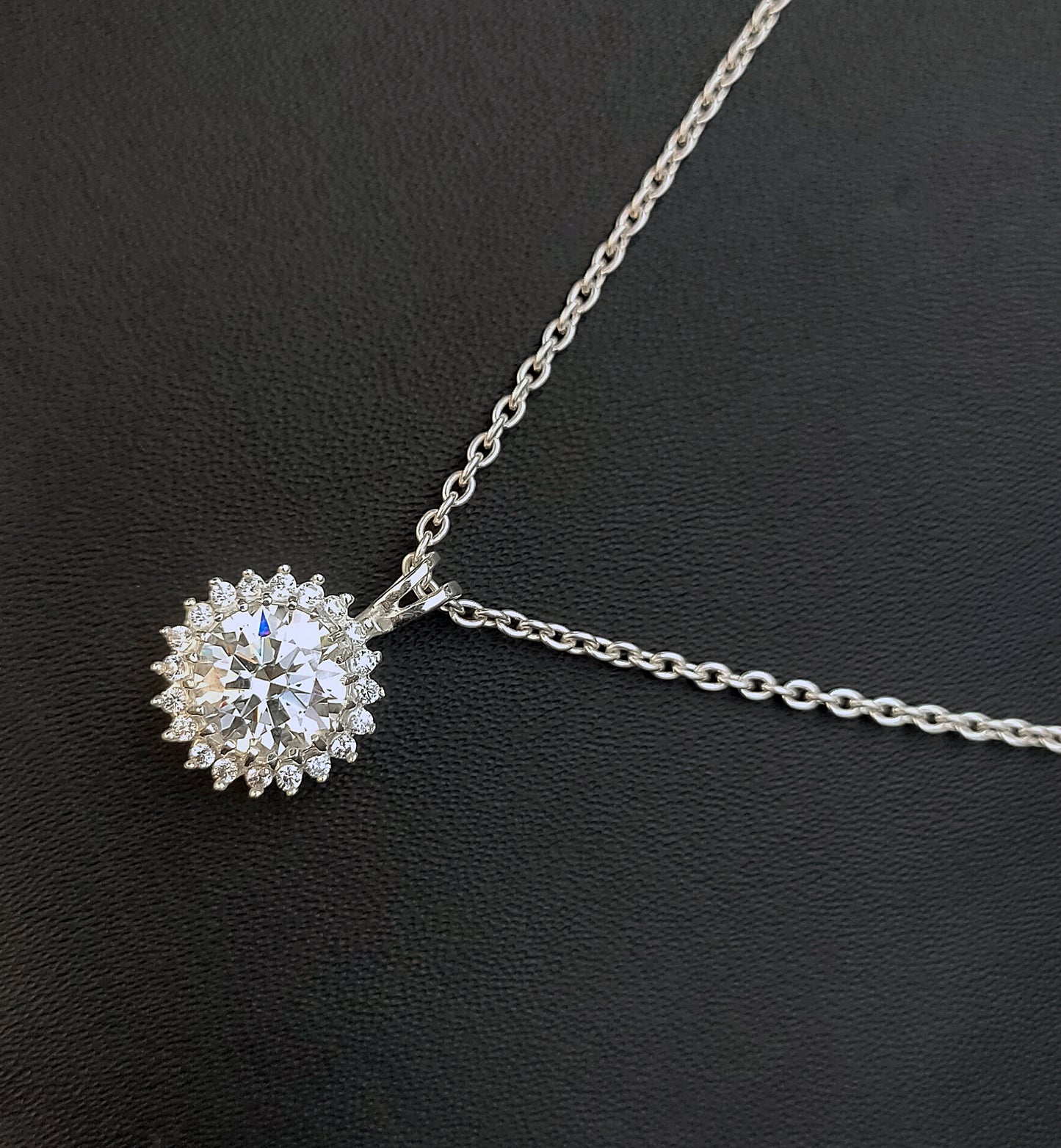 White Round Cut Pendant