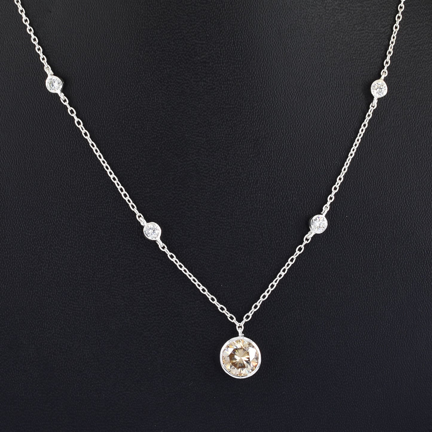 Champagne Round Cut Necklace