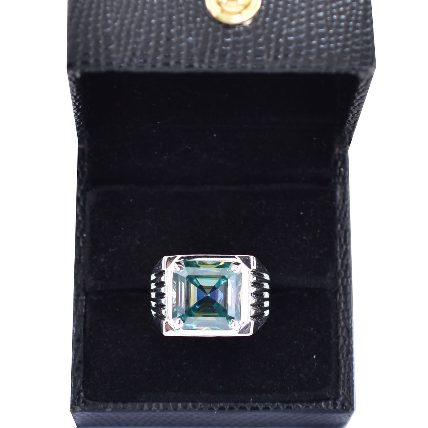 Blue Asscher Cut Ring