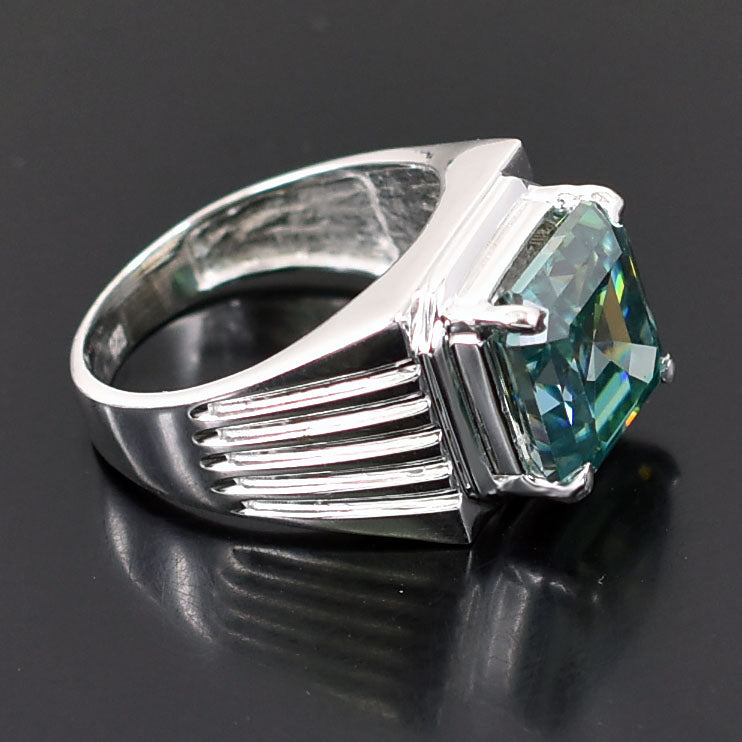 Blue Asscher Cut Ring
