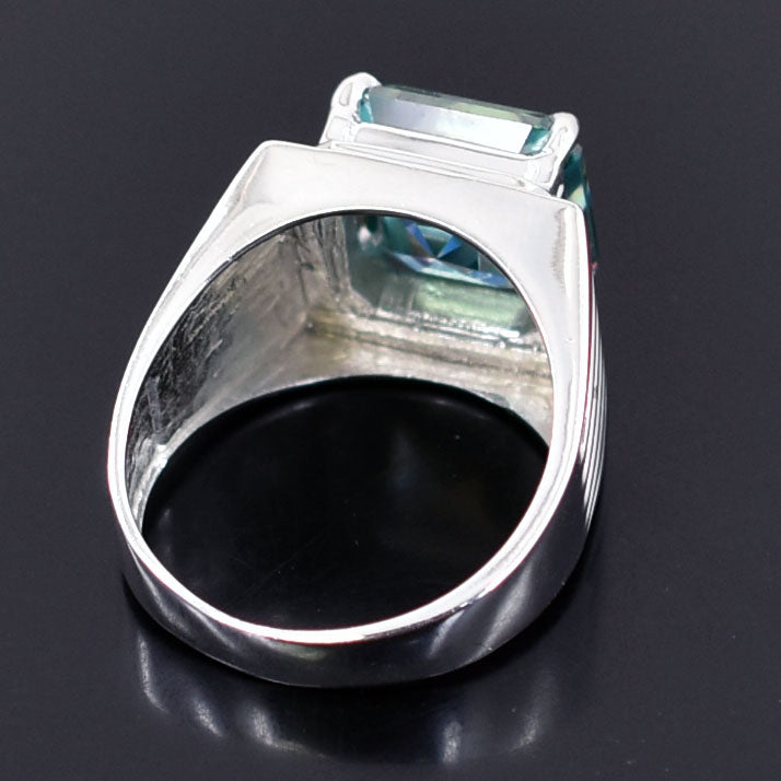 Blue Asscher Cut Ring