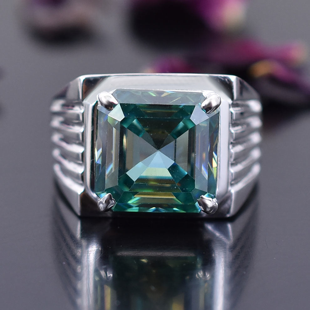 Blue Asscher Cut Ring