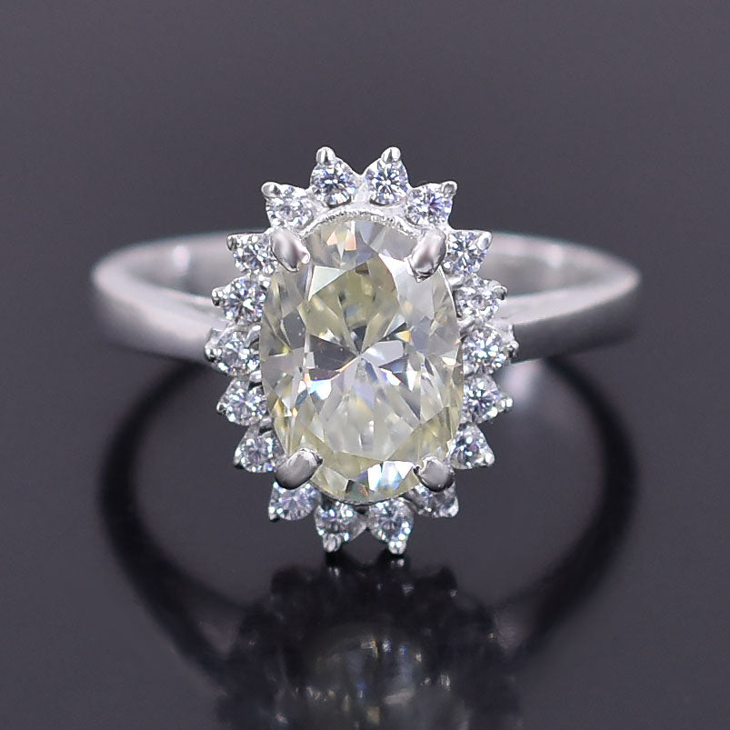 Off White Oval Cut Ring