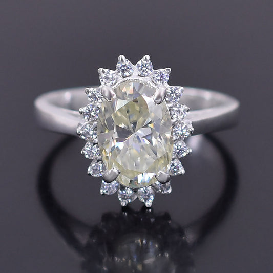 Off White Oval Cut Ring