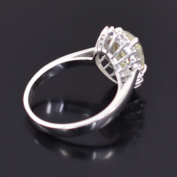 Off White Oval Cut Ring