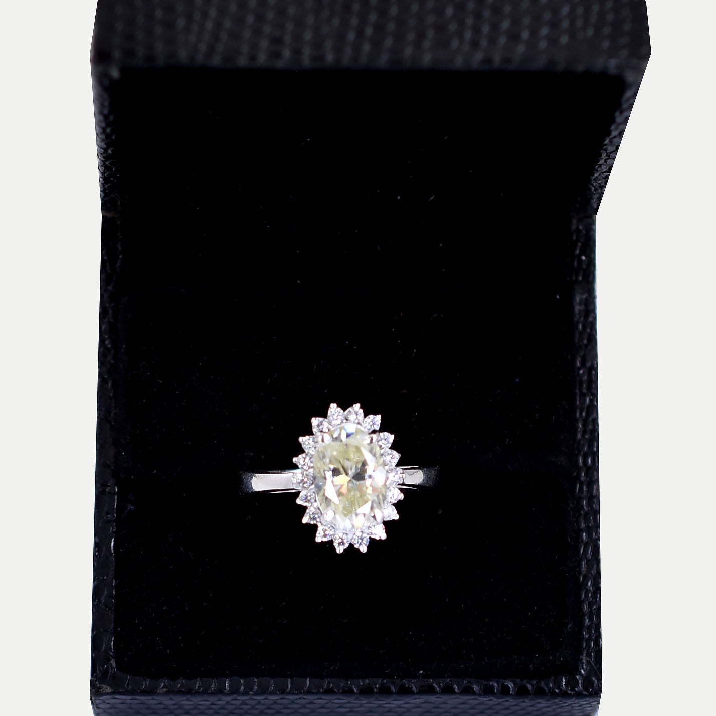 Off White Oval Cut Ring