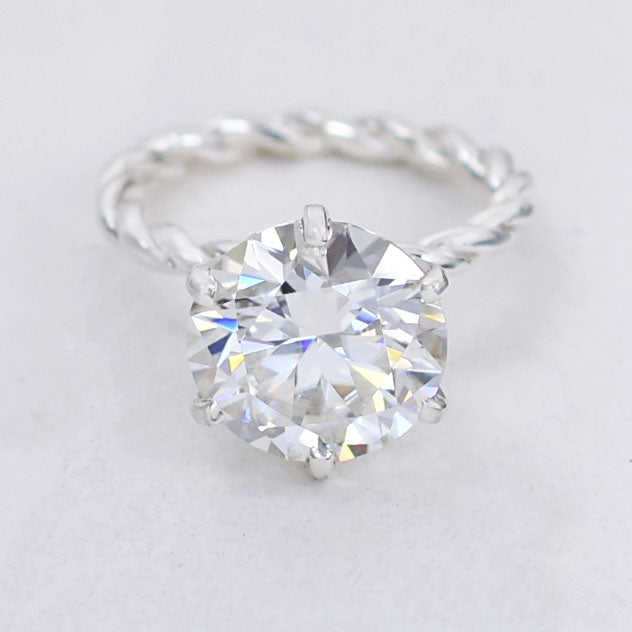 White Round Cut Ring