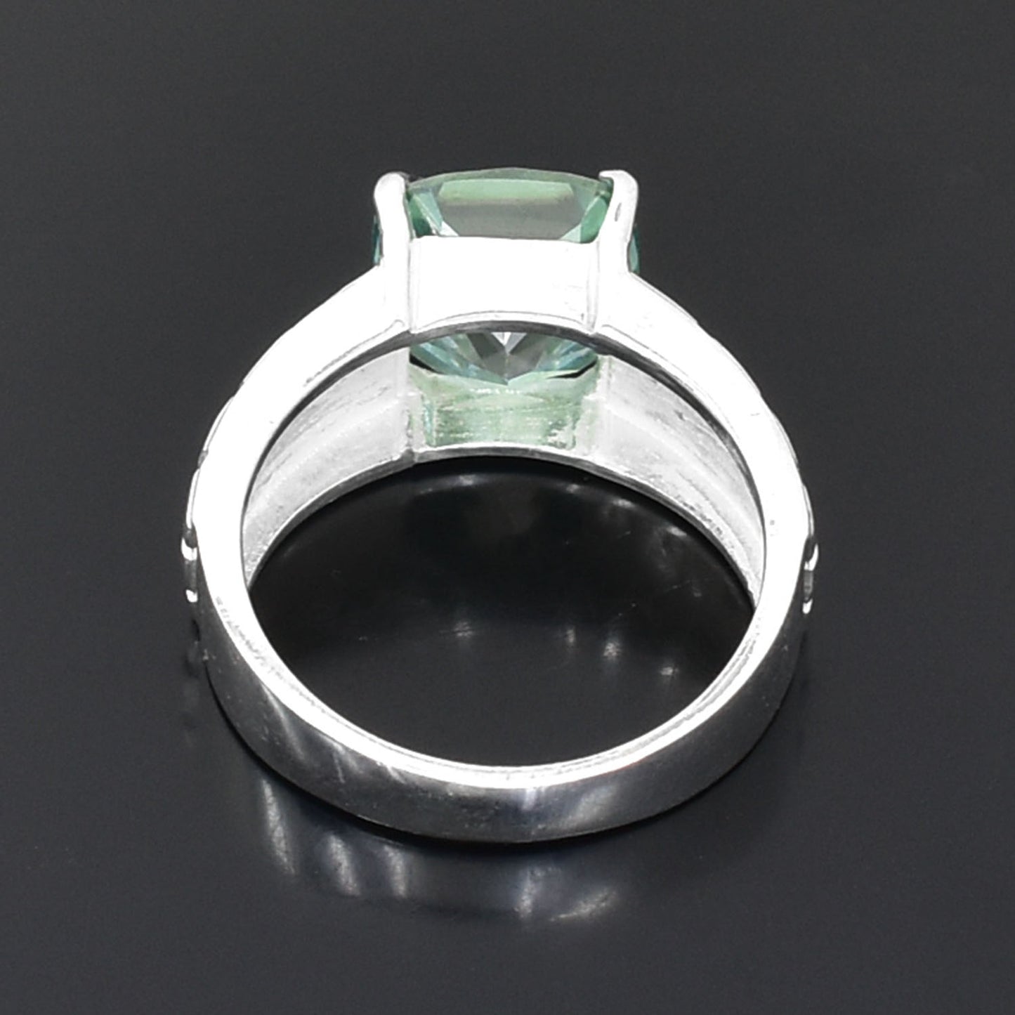 Blue Cushion Cut Ring