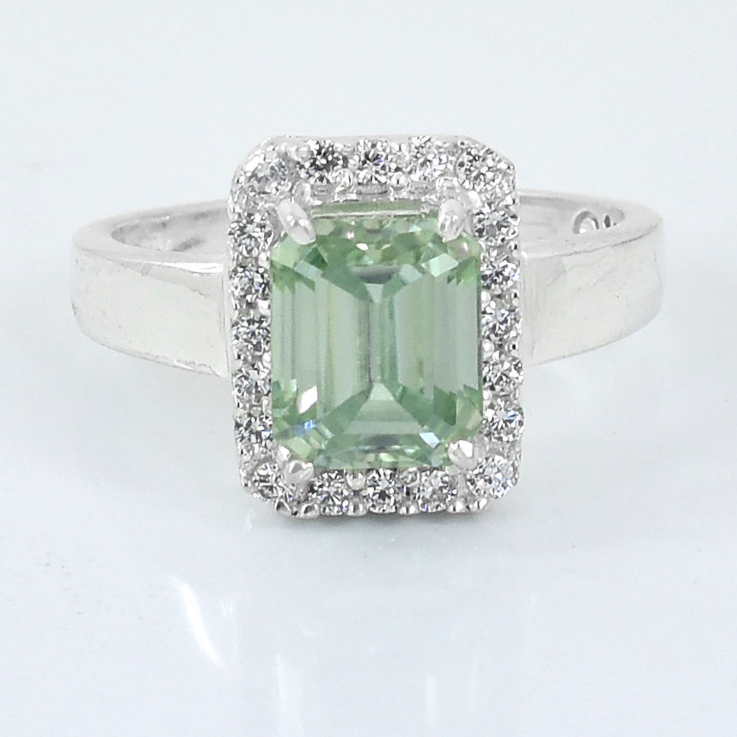 Blue Emerald Cut Ring