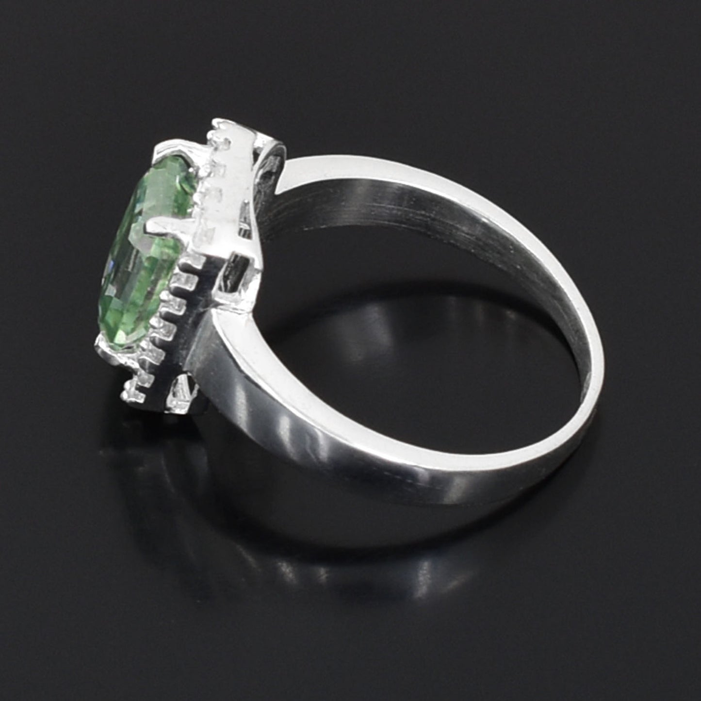 Blue Emerald Cut Ring