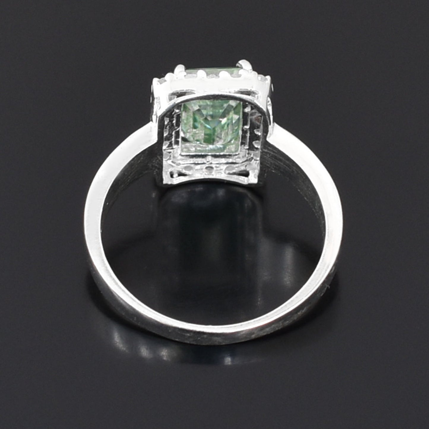 Blue Emerald Cut Ring