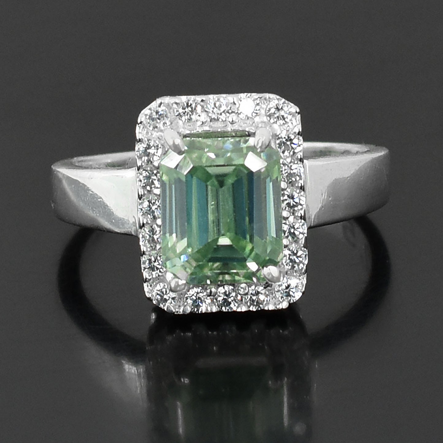 Blue Emerald Cut Ring