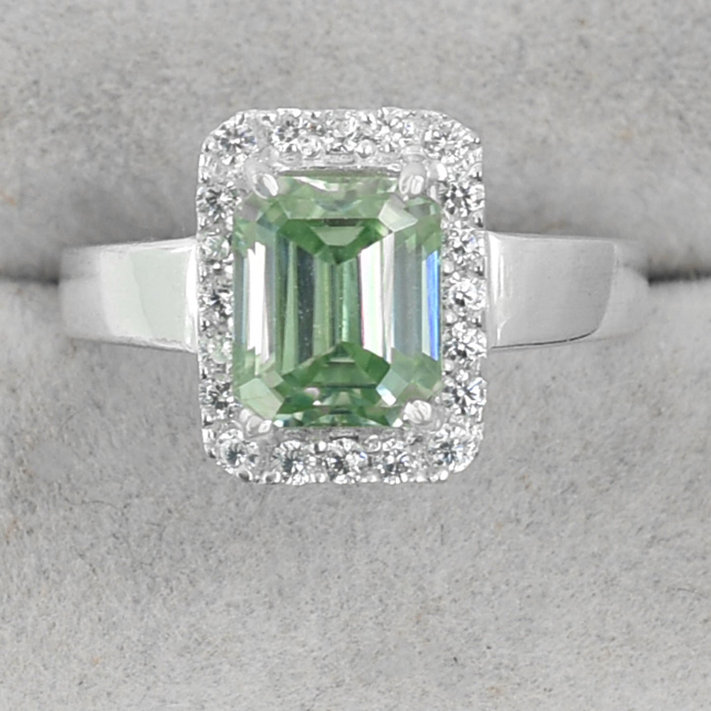 Blue Emerald Cut Ring