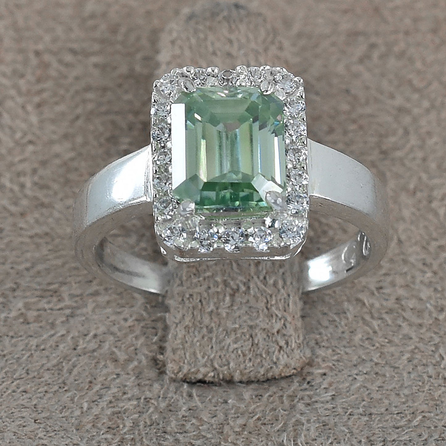 Blue Emerald Cut Ring