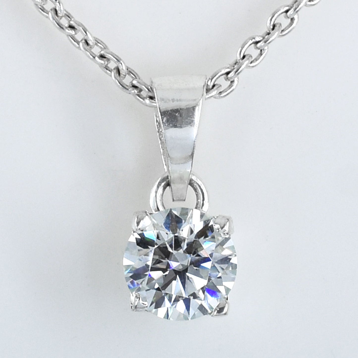 White Round Cut Pendant
