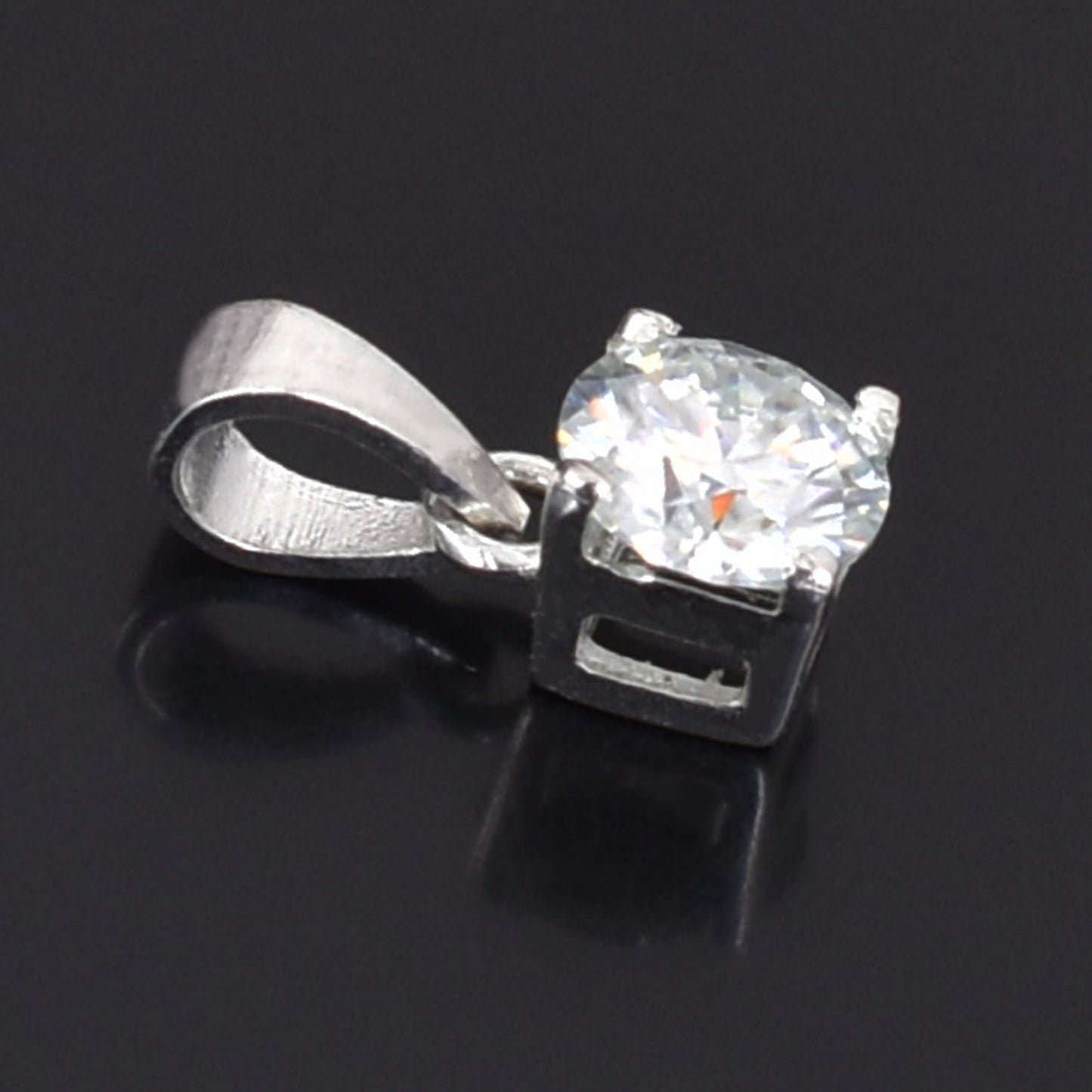 White Round Cut Pendant