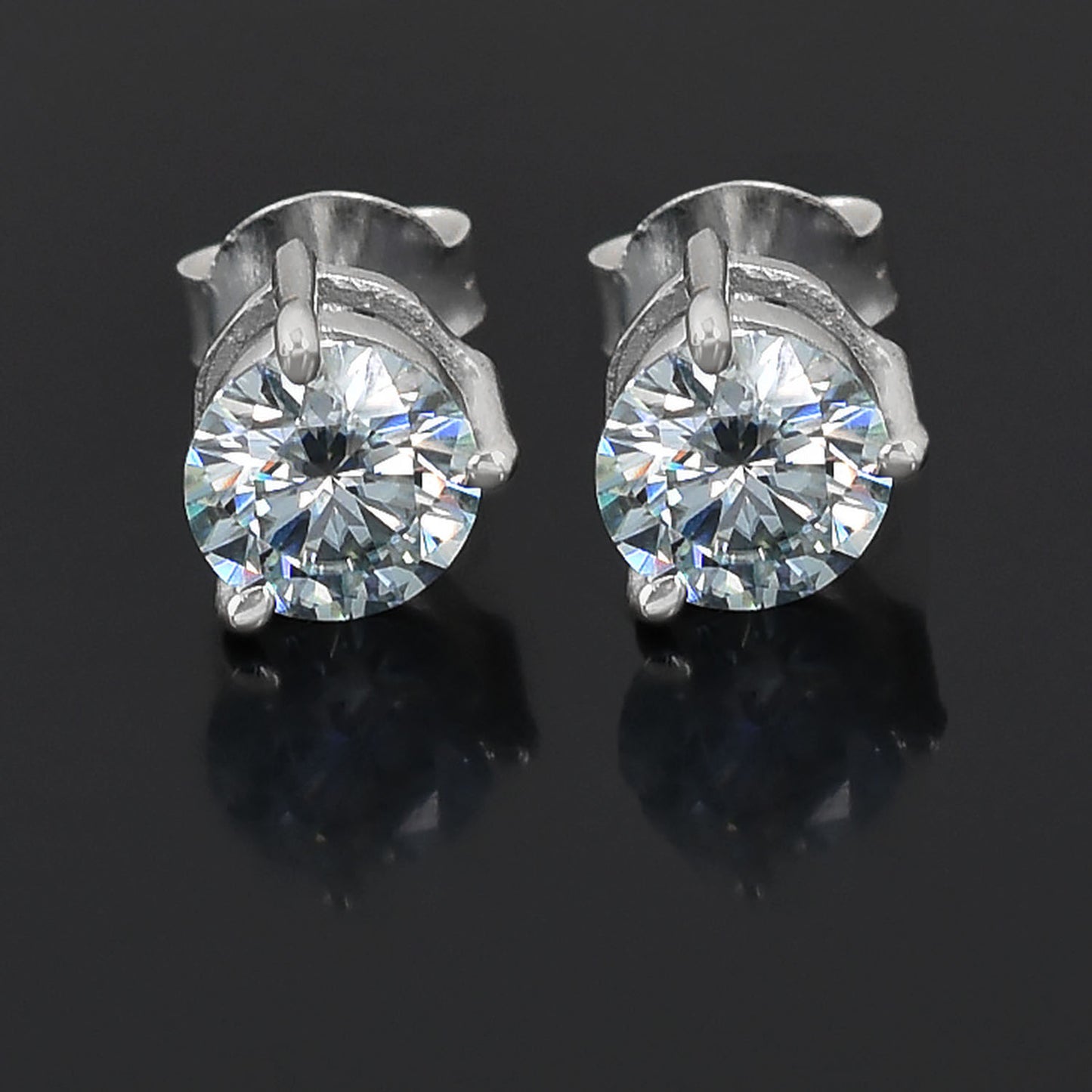 White Round Stud Earrings