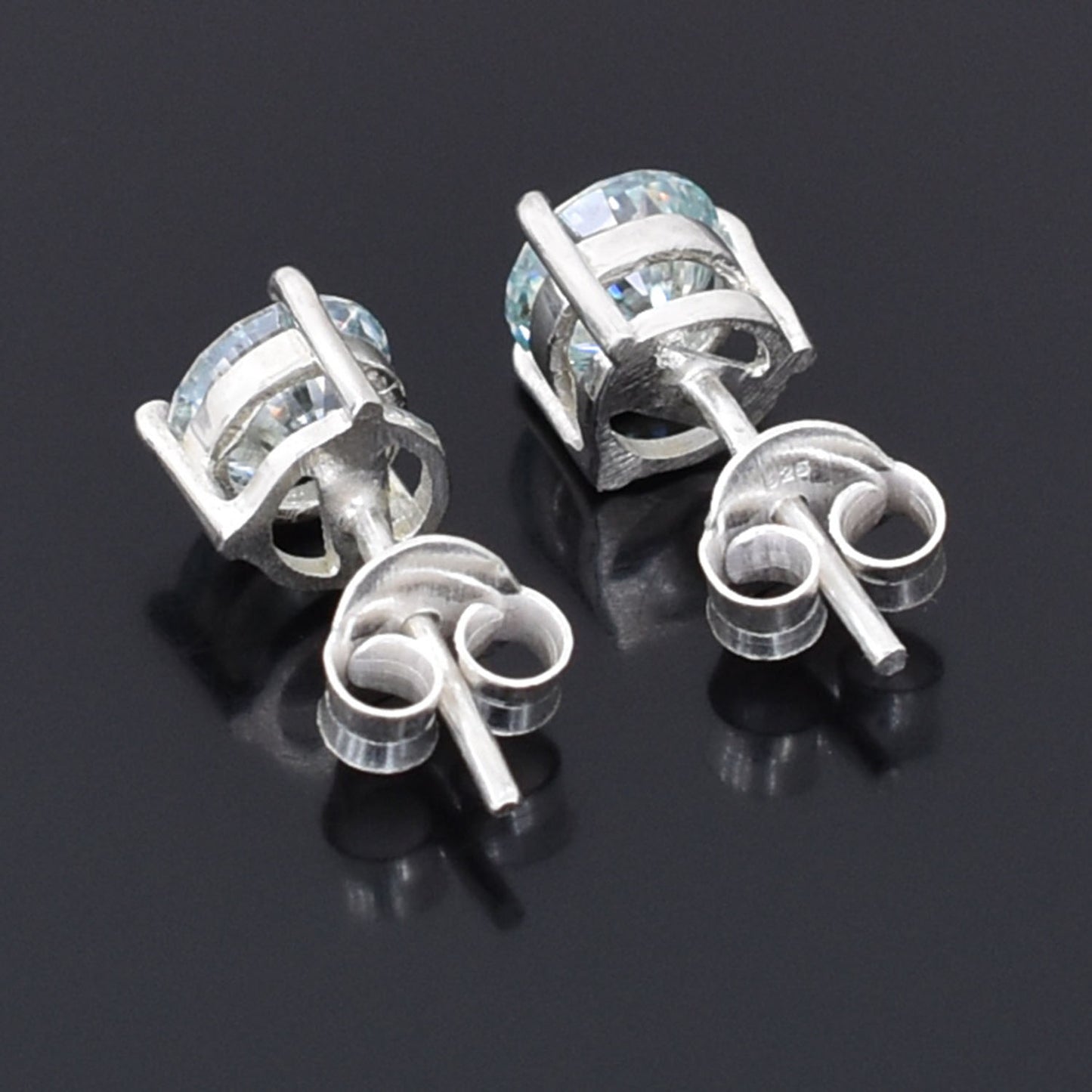 White Round Stud Earrings
