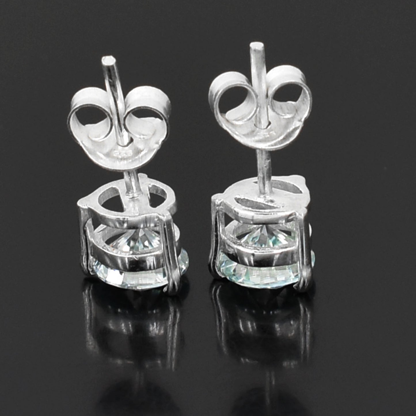 White Round Stud Earrings