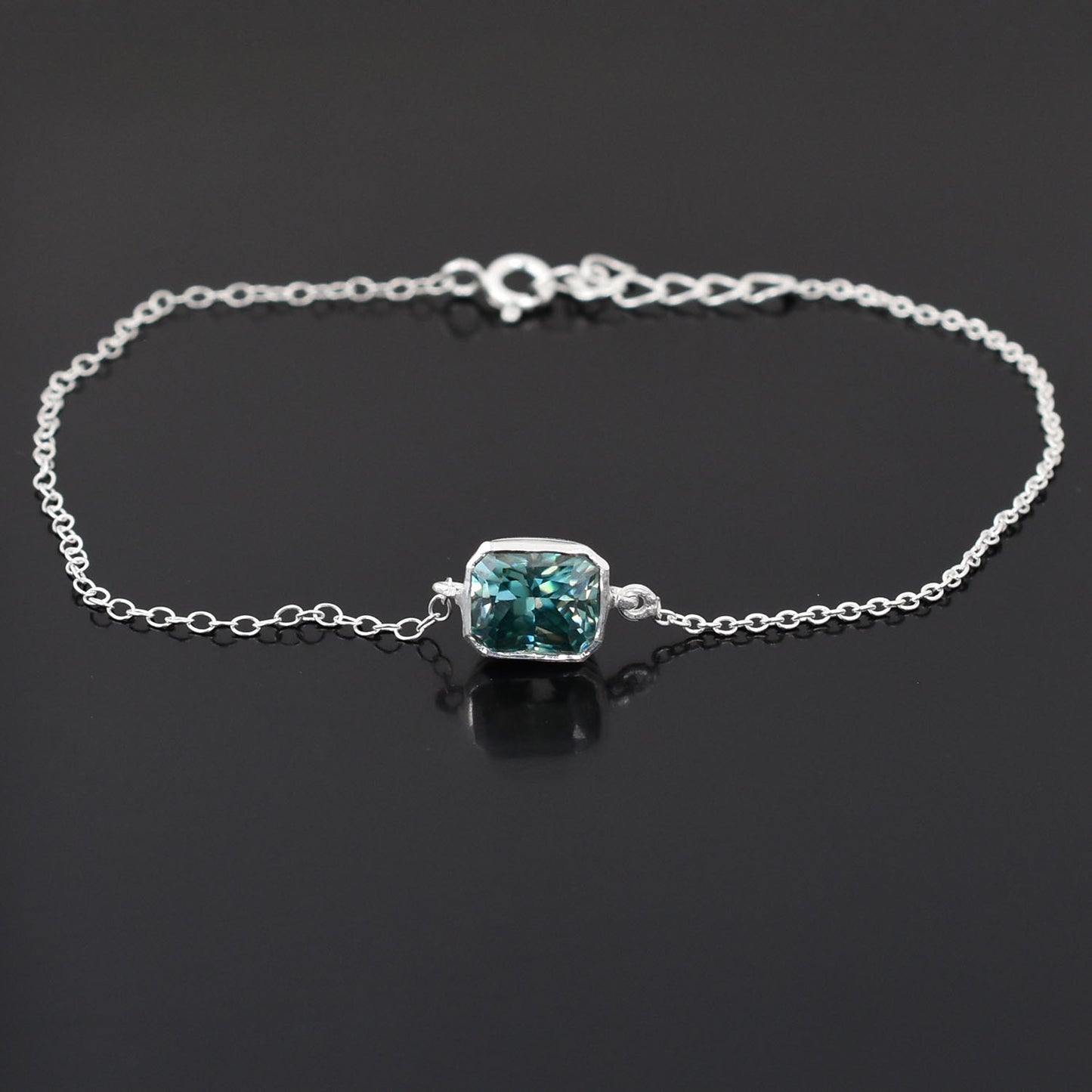 Blue Radiant Cut Bracelet