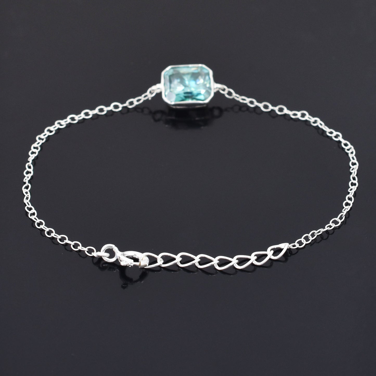 Blue Radiant Cut Bracelet