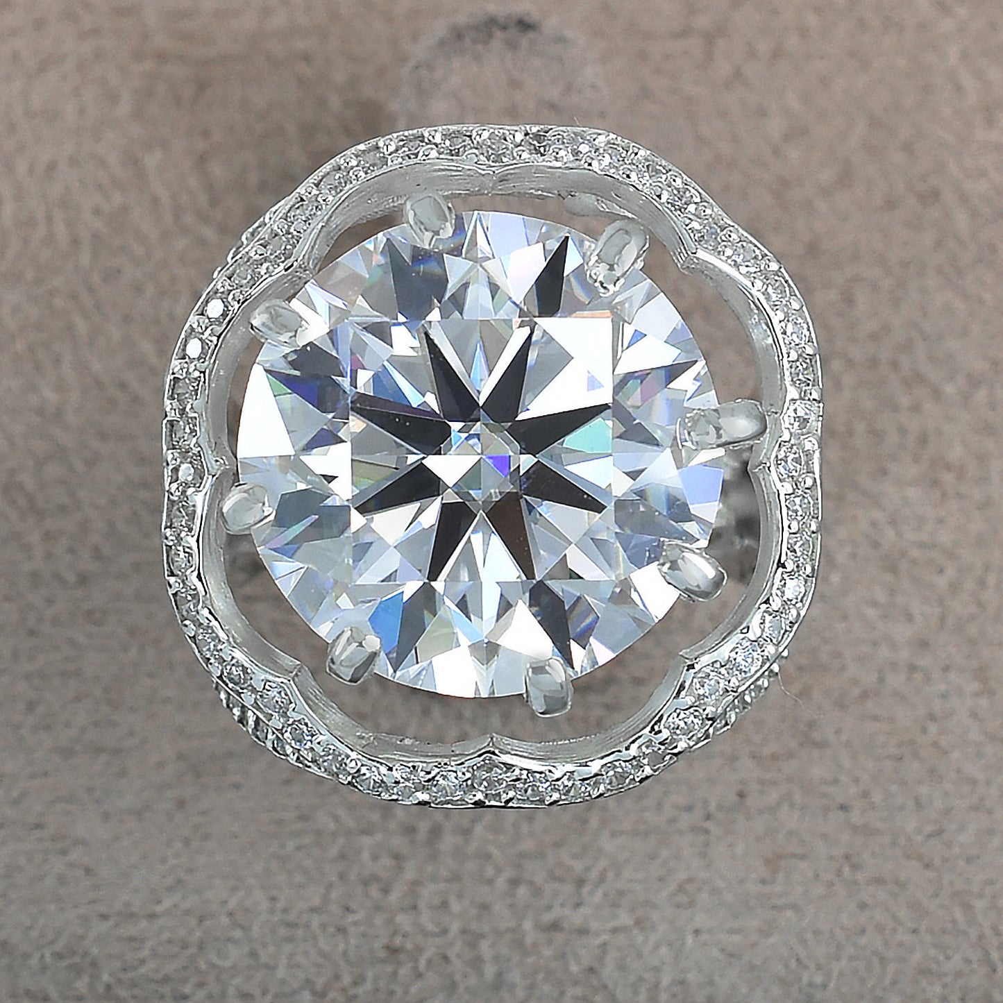 White Round Cut Ring