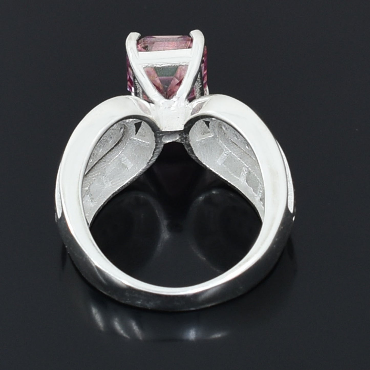 Pink Emerald Cut Ring