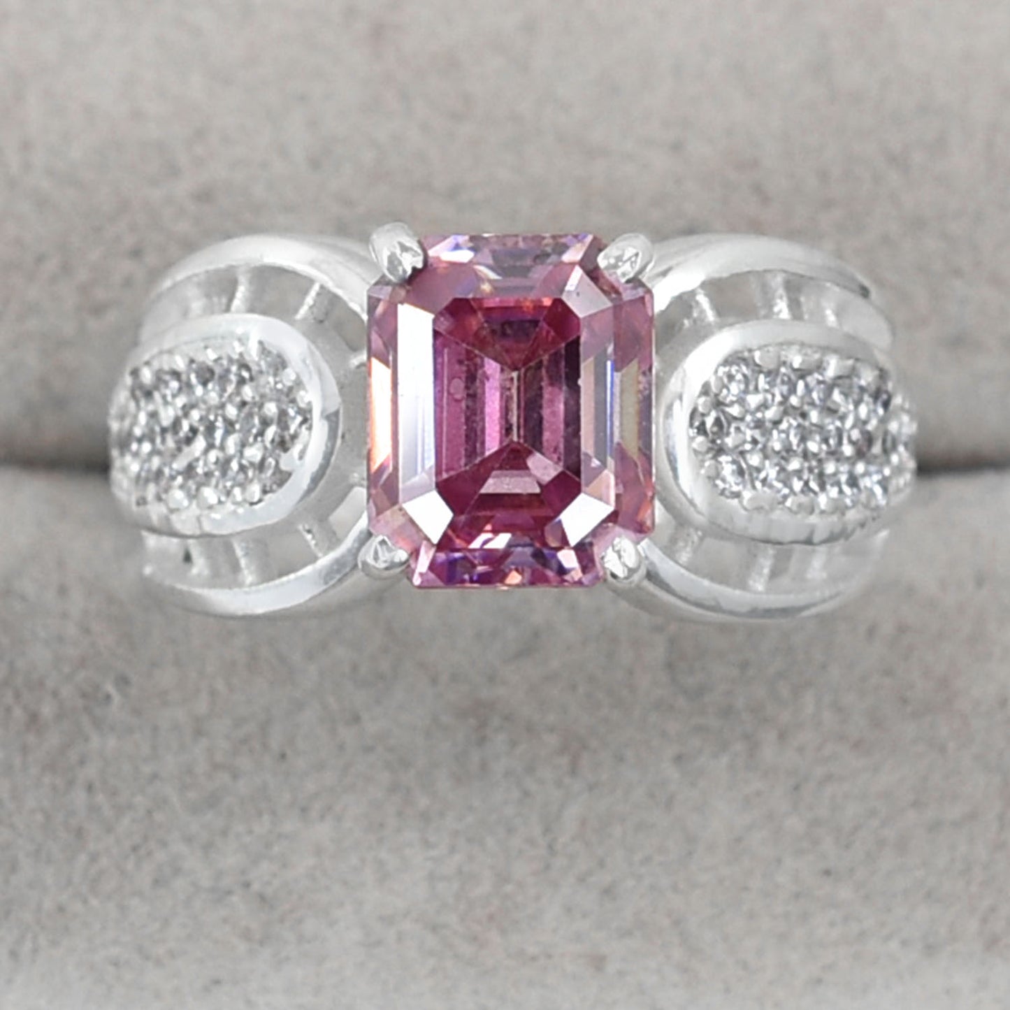 Pink Emerald Cut Ring